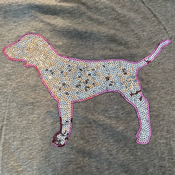 Victoria’s Secret PINK gray v-neck tank top tee size small - Picture 5 of 5